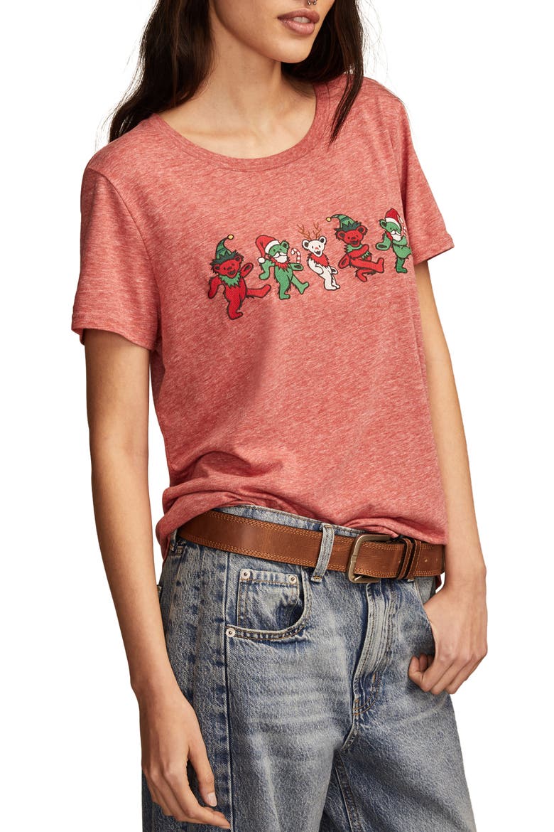 Grateful Dead Holiday Bears Graphic T-Shirt, Alternate, color, POMPEIAN RED