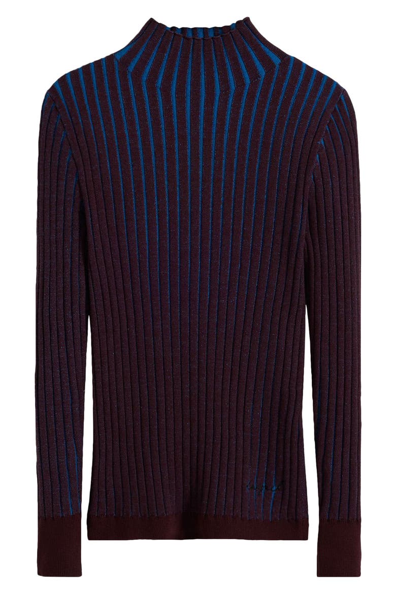 Fitted Rib Sweater, Alternate, color, PURPLE BLUE