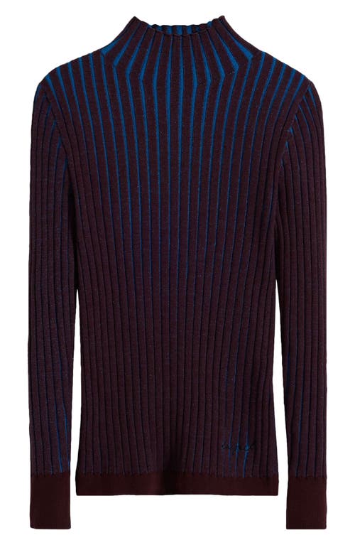 Desigual Fitted Rib Sweater In Blue
