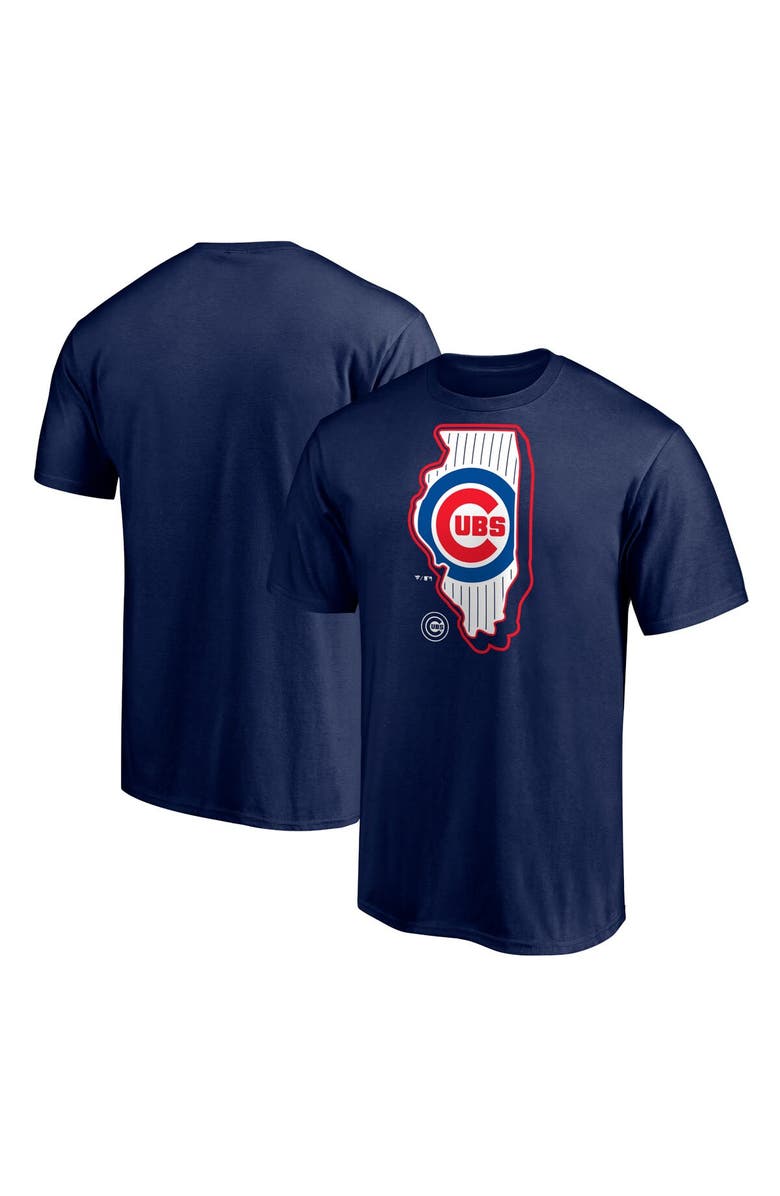 FANATICS Men's Fanatics Branded Navy Chicago Cubs Hometown Paint The Black T-Shirt, Main, color, 
