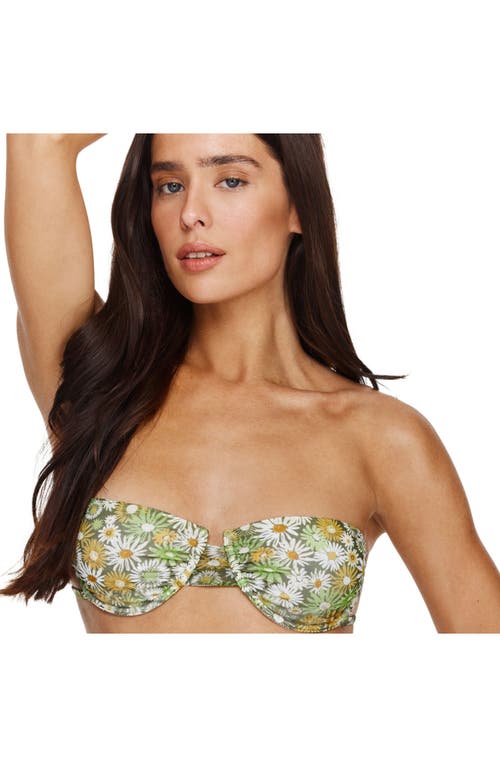 Flirtt Gottex Gardenia Underwire Bandeau Bikini Top In Green