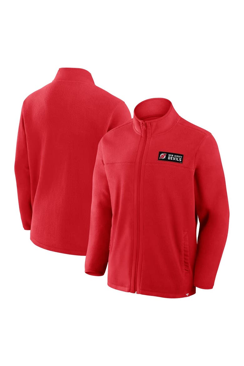Men's Fanatics Red New Jersey Devils Home Ice Fleece Full-Zip Jacket, Main, color, Red