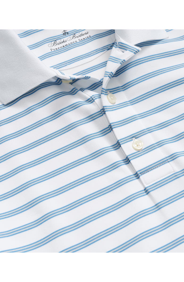 Brooks Brothers Performance Series Microstripe Jersey Polo, Alternate, color, White Multi