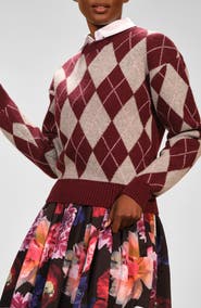 Isaac Mizrahi New York Argyle Crewneck Sweater