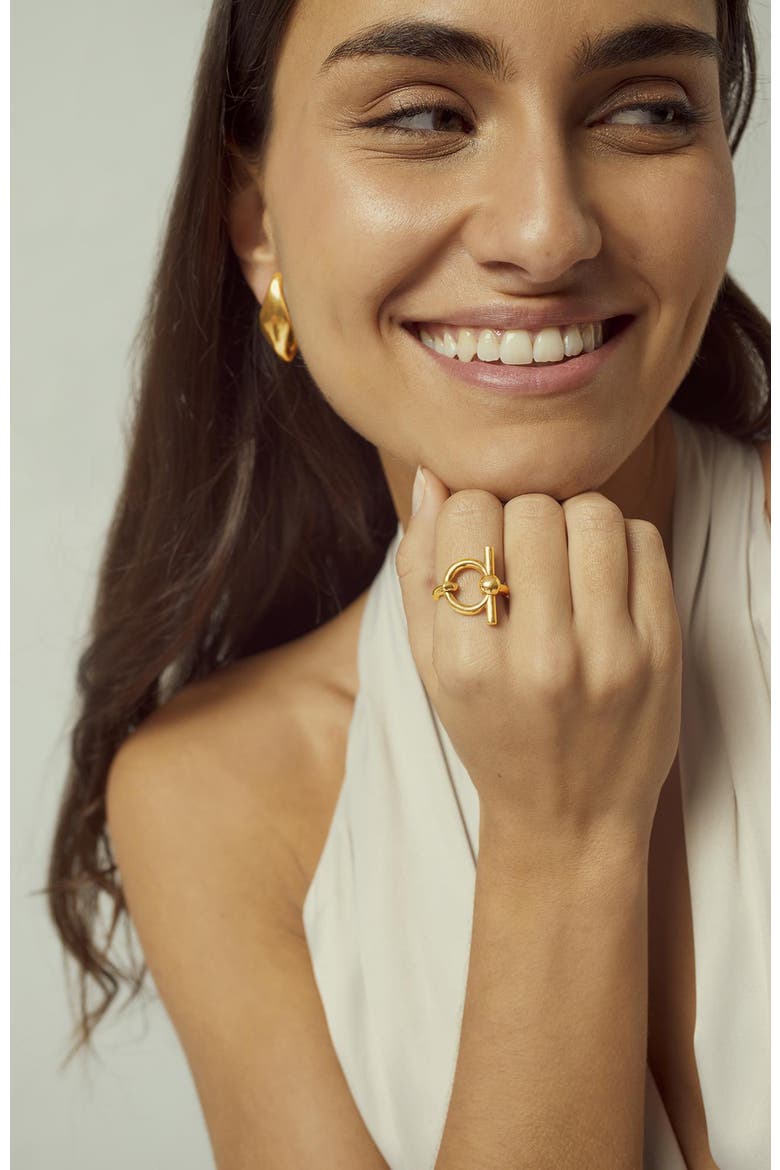 Mini Omega Ring, Alternate, color, Gold