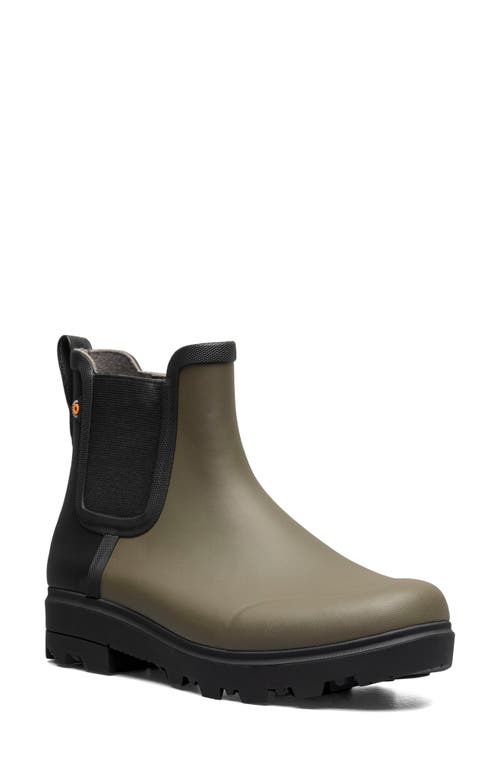 Bogs Holly Waterproof Chelsea Rain Boot In Army Green