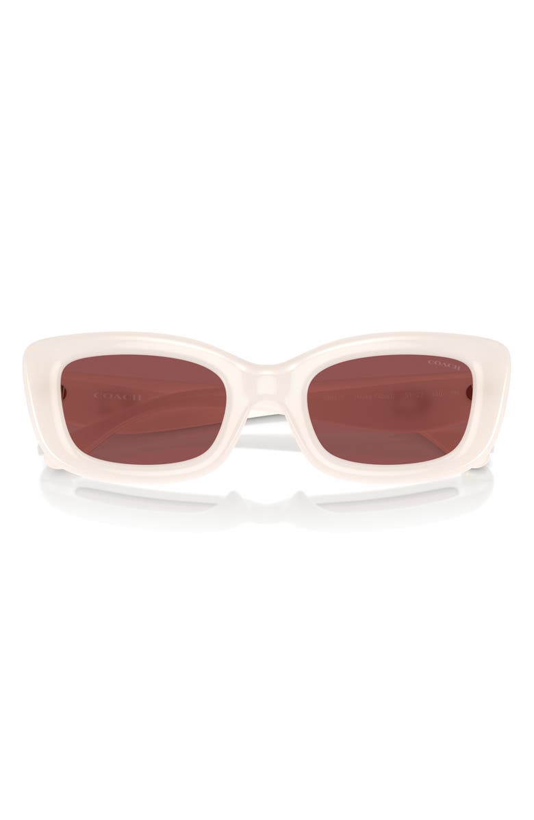 COACH 51mm Rectangular Sunglasses, Main, color, Wine