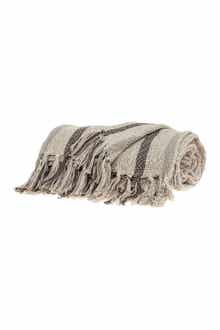 PARKLAND COLLECTION Robby Transitional Beige 52" x 67" Woven Handloom Throw
