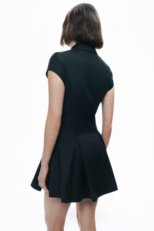 Nocturne Pleated Mini Dress In Black