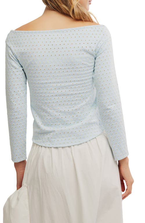 Free People Gia Eyelet Embroidered Off The Shoulder Top In Multi