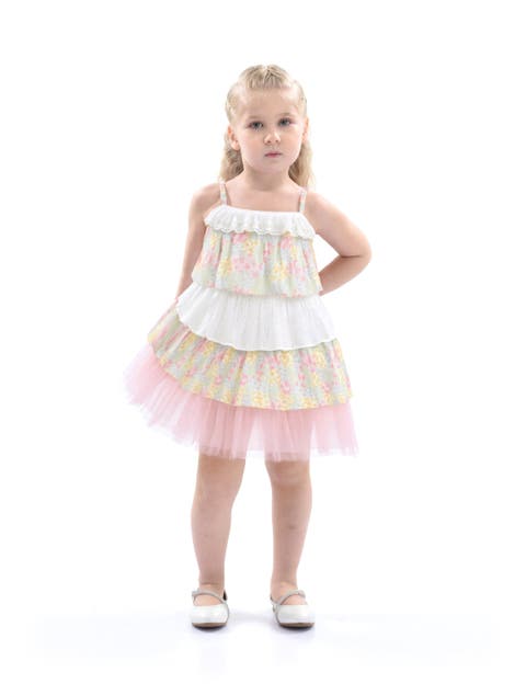 Tiered Warm Floral Dress Set (Toddler & Little Kid)