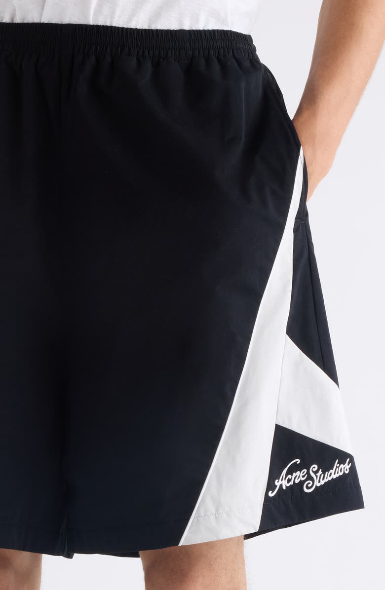 Acne Studios Peachy Wide Leg Shorts, Alternate, color, Black