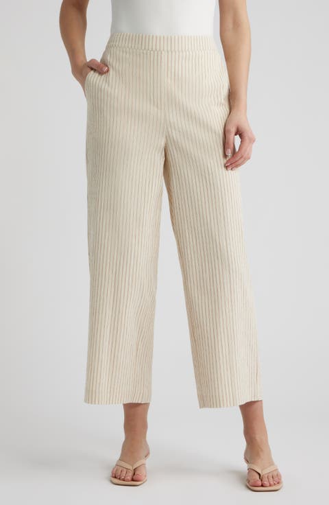 Pinstripe Crop Pull-On Pants