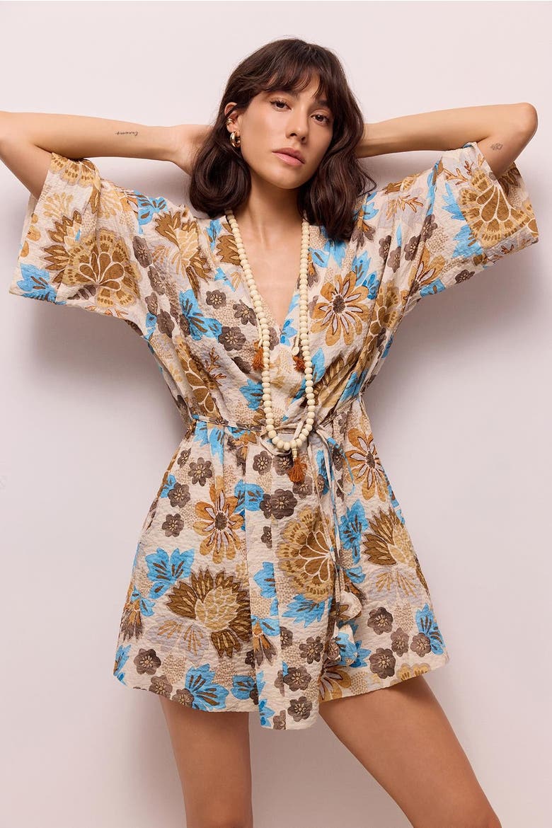 Jasper Short Caftan, Alternate, color, Brown