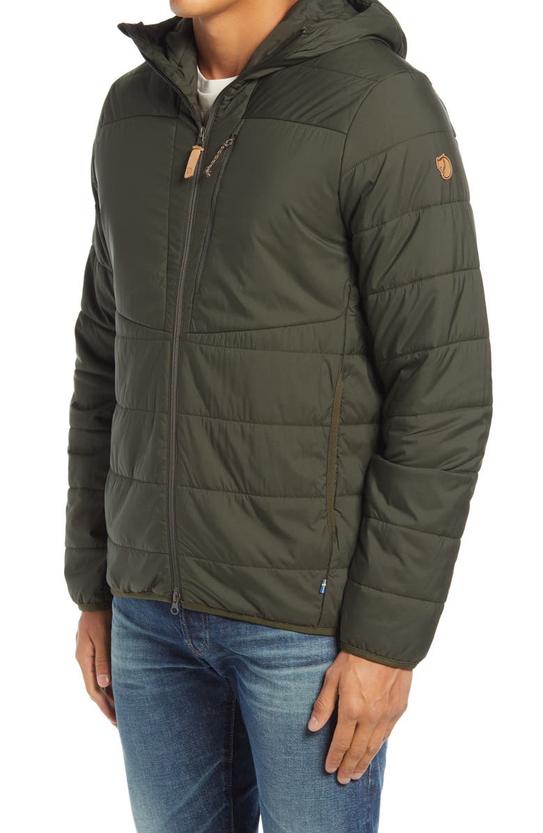 Fjällräven Men's Keb Padded Hoodie, Alternate, color, Deep Forest