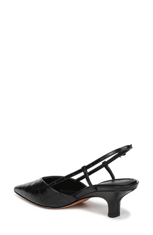 Vince Levvy Slingback Pointed Toe Kitten Heel Pump In Black