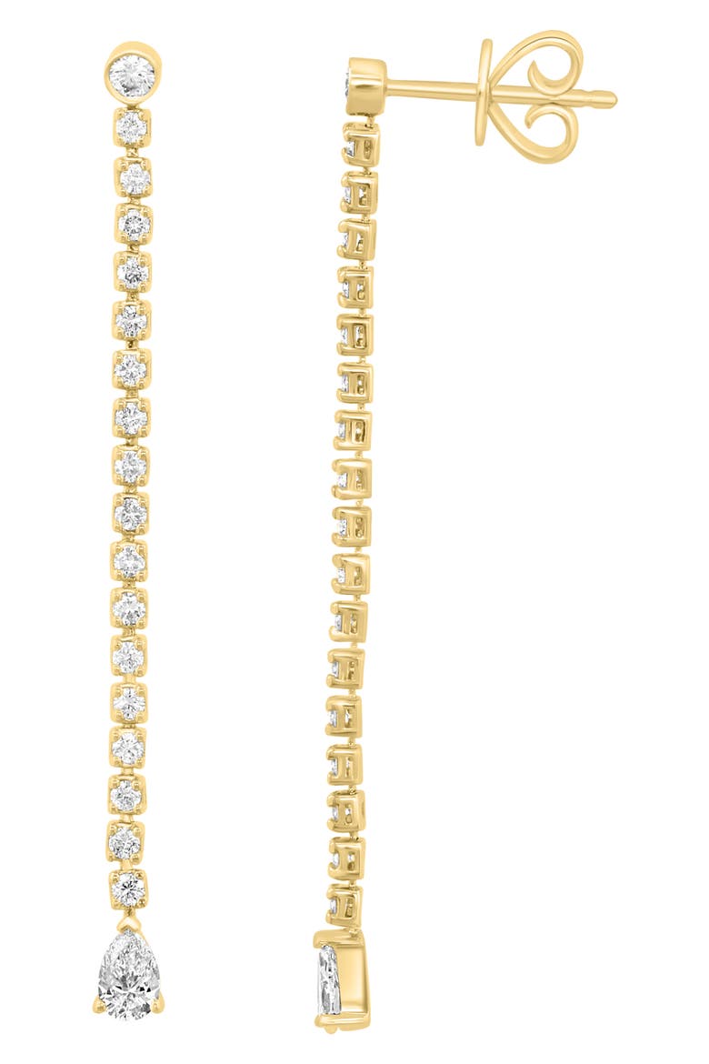Lab-Grown Diamond Drop Earrings, Main, color, GOLD