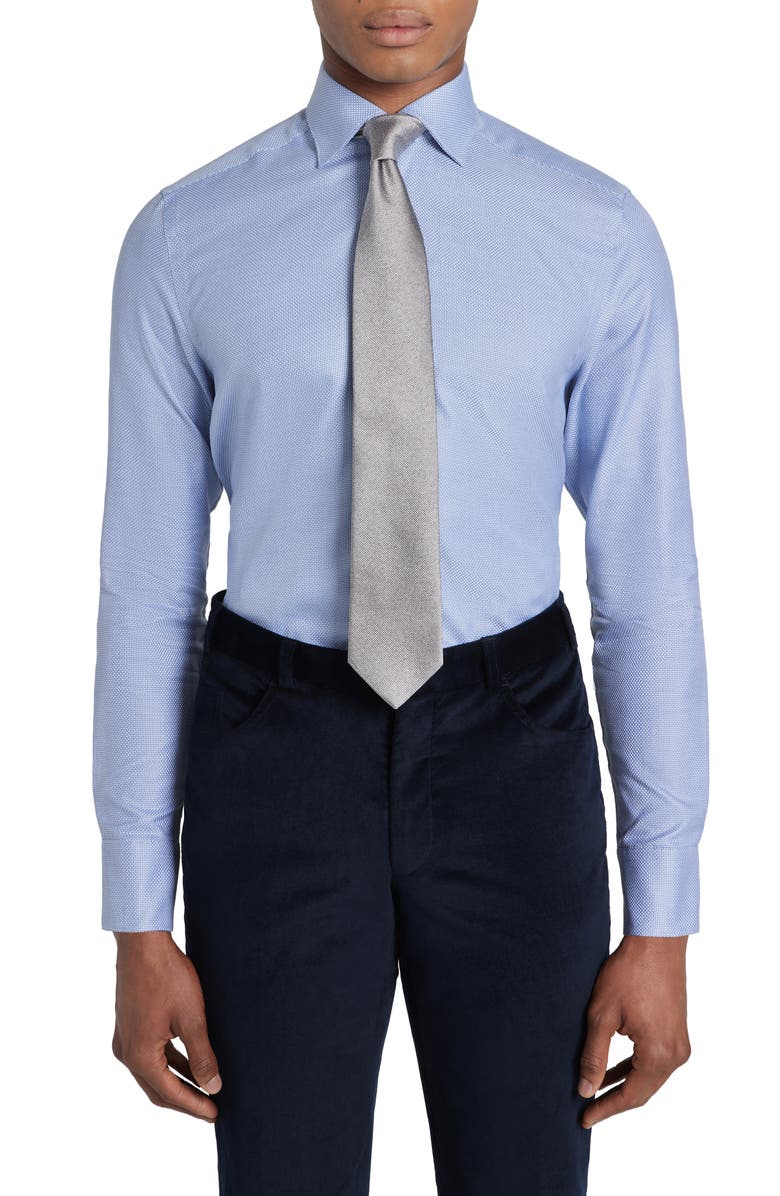 Jack Victor Parkma Cotton Dress Shirt, Alternate, color, Sky White