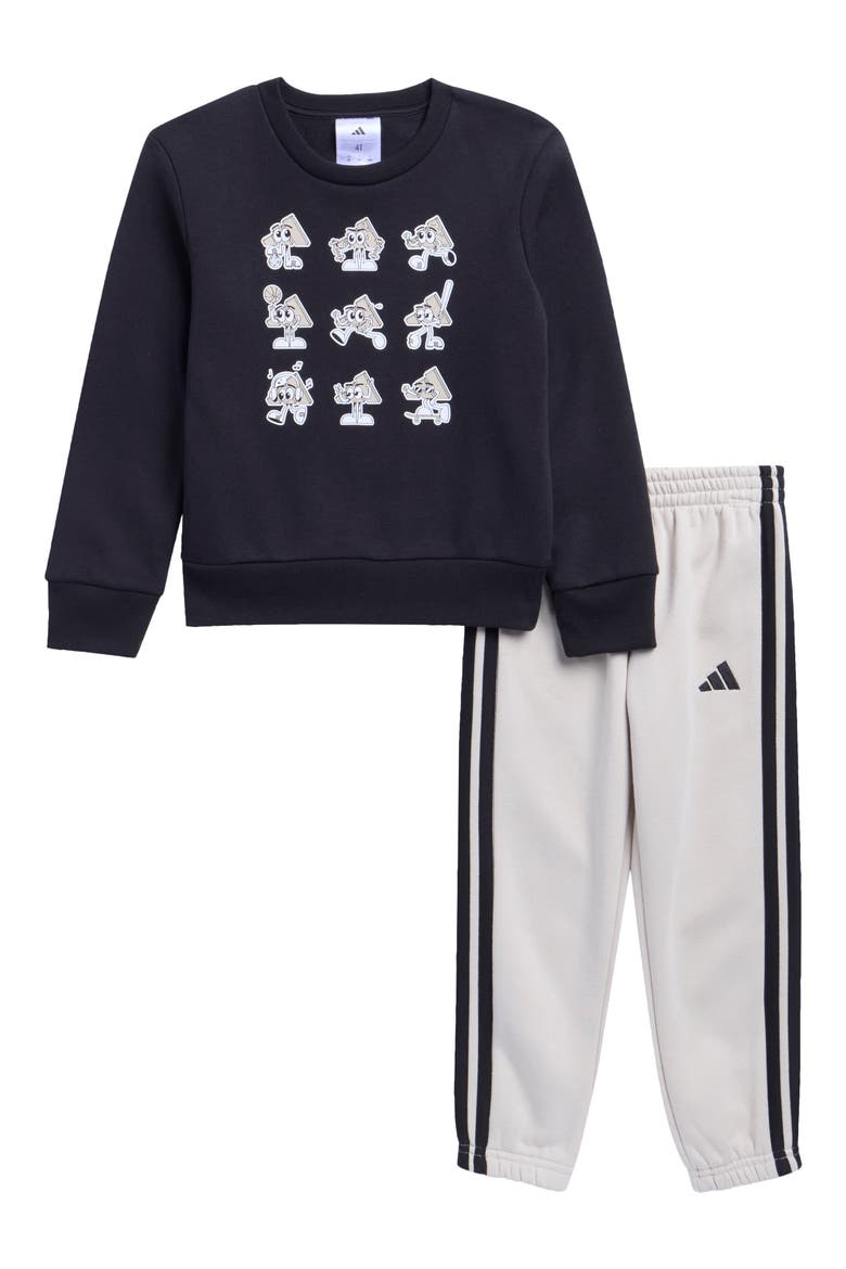 Kids' Graphic Sweatshirt and Joggers Set, Main, color, BLACK