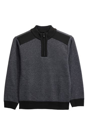 X-ray Xray Kids' Fleece Quarter Zip Sweater In Black