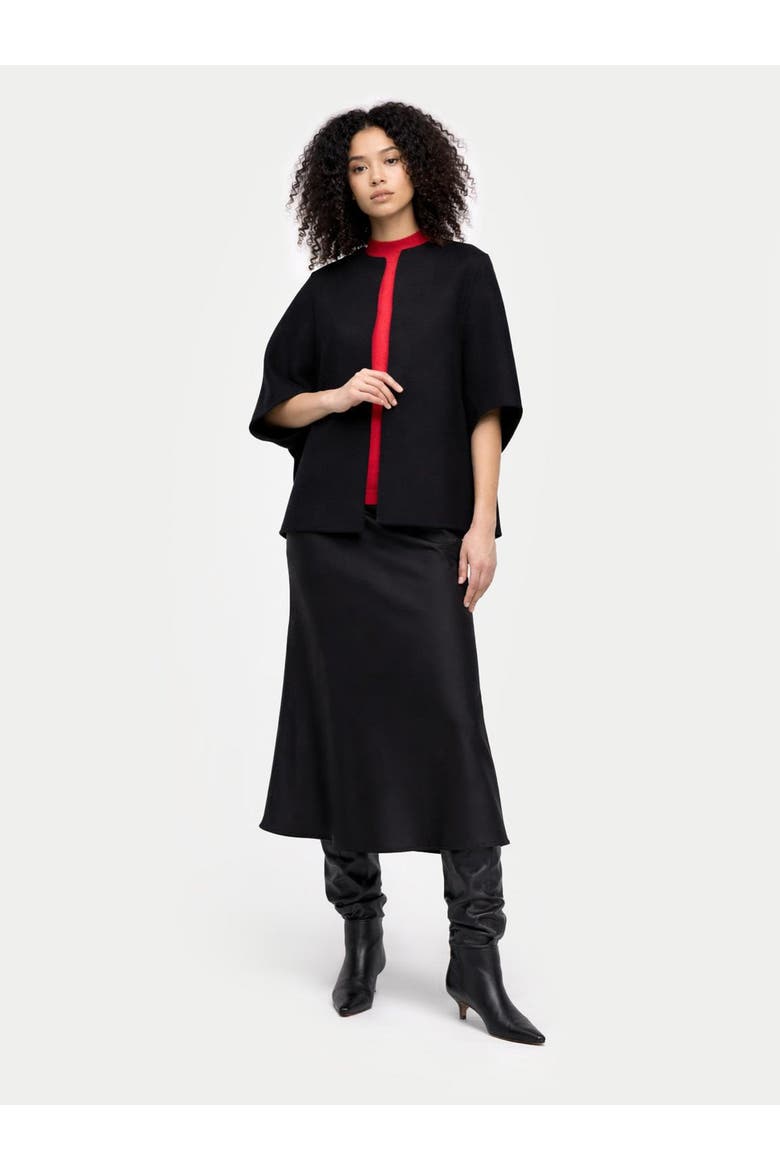 Cashmere Poncho Jacket, Alternate, color, black