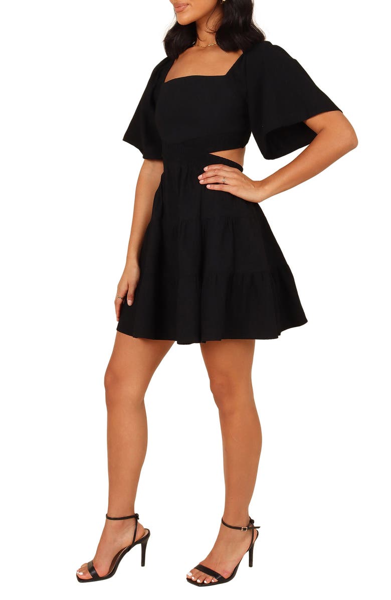 Petal & Pup Jordyn Cutout Minidress, Alternate, color, Black