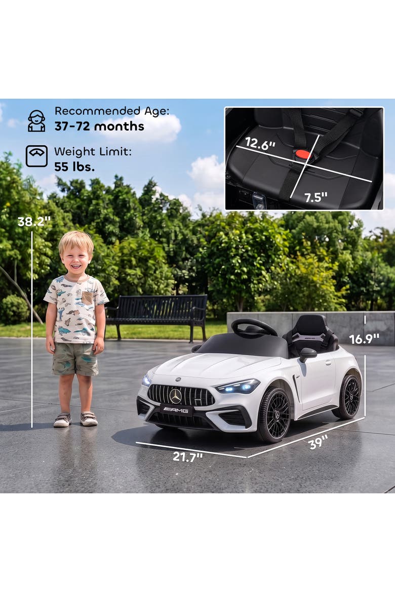 12V Mercedes AMG CLE 53 Ride-On Car, Remote Control, Black, Alternate, color, White