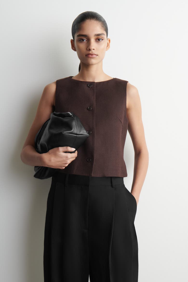 Tailored Vest, Main, color, BROWN