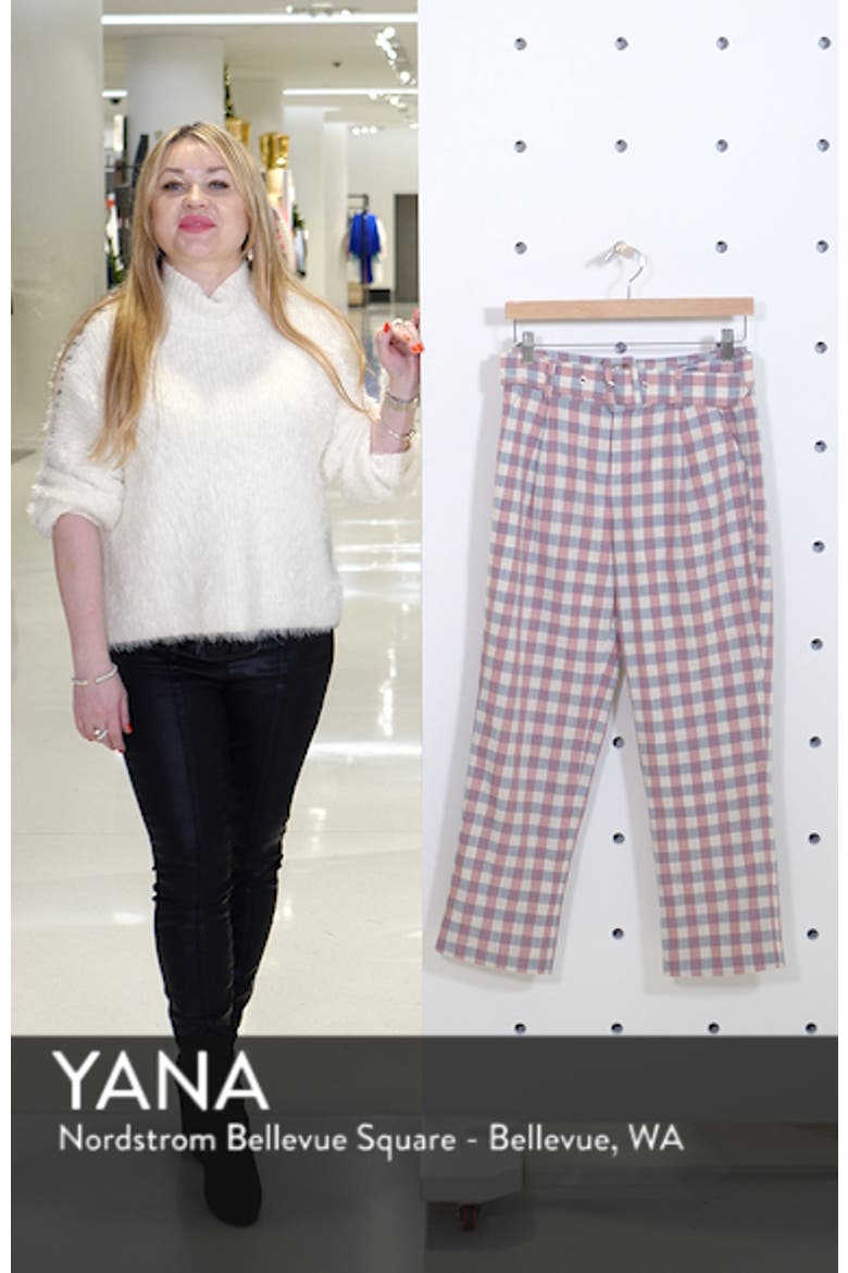 Gingham Check Belted Trousers video