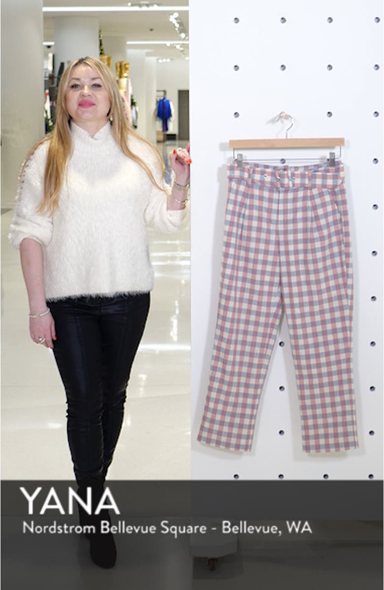 Gingham Check Belted Trousers, sales video thumbnail