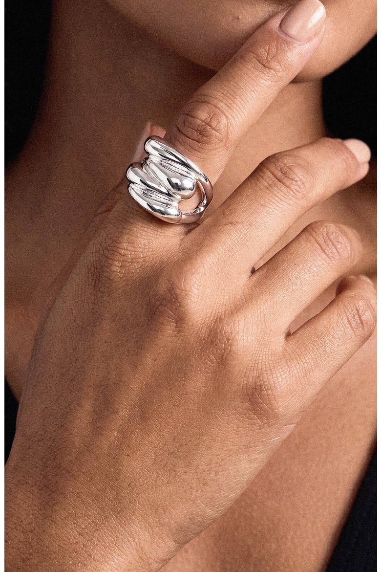 Cluster Dome Ring, Alternate, color, SILVER