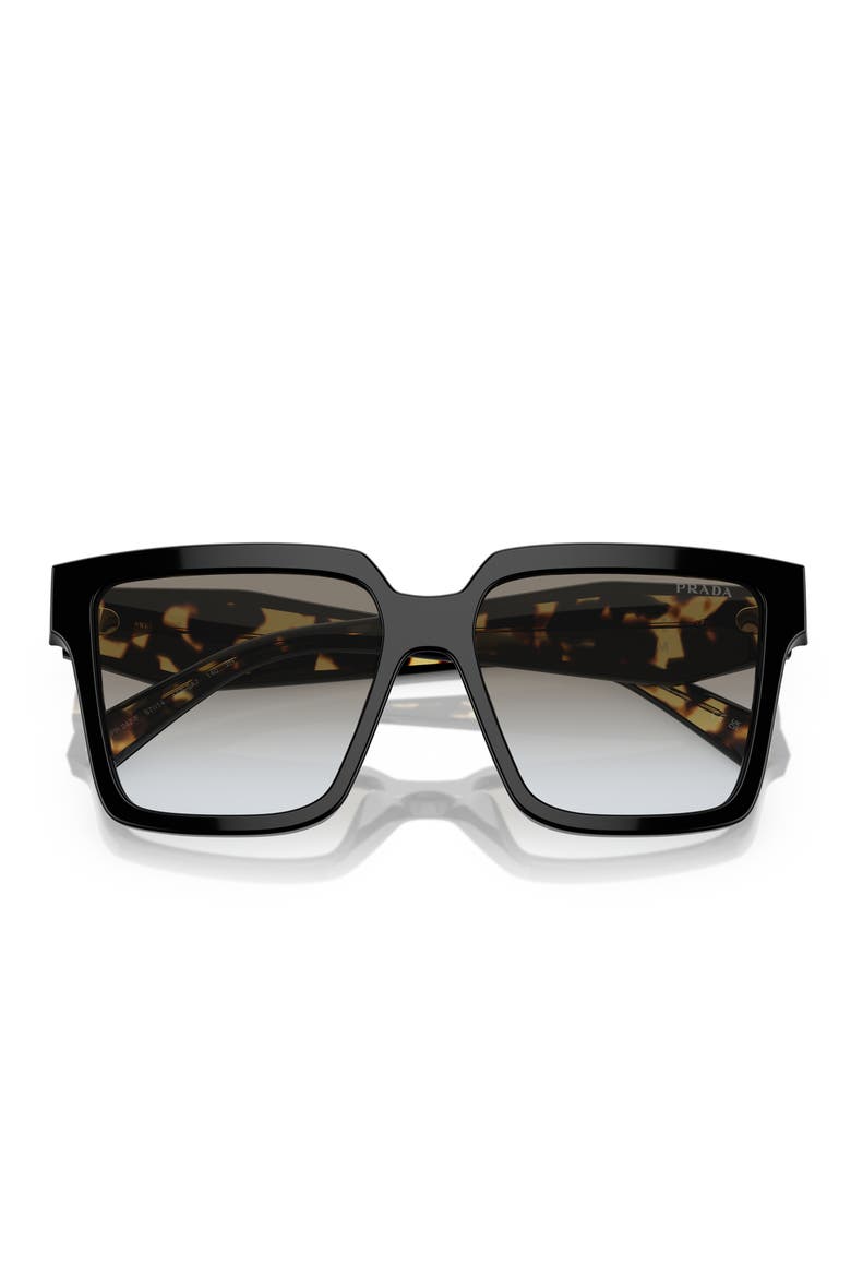 57mm Square Sunglasses, Main, color, BLACK