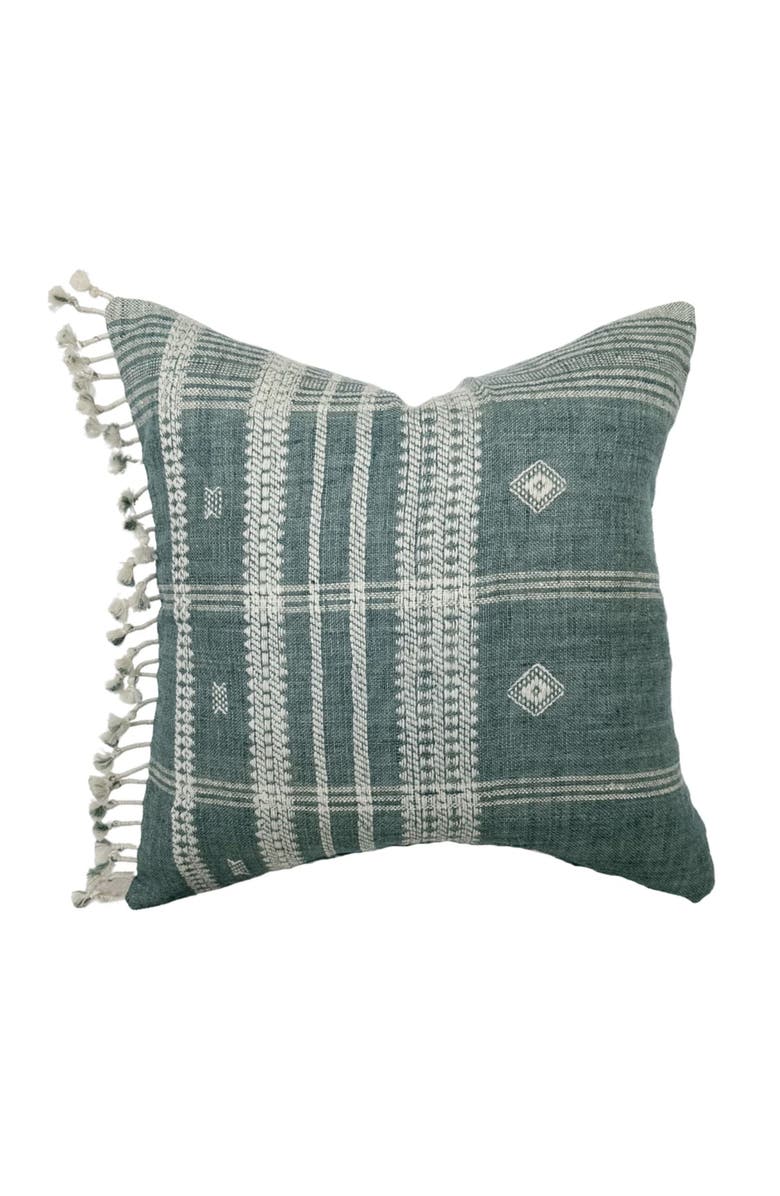 Linen & James Brea Dusty Blue Indian Wool Pillow Cover, Main, color, Dusty Blue