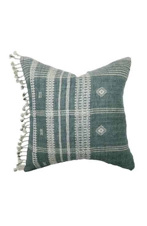 Brea Dusty Blue Indian Wool Pillow Cover