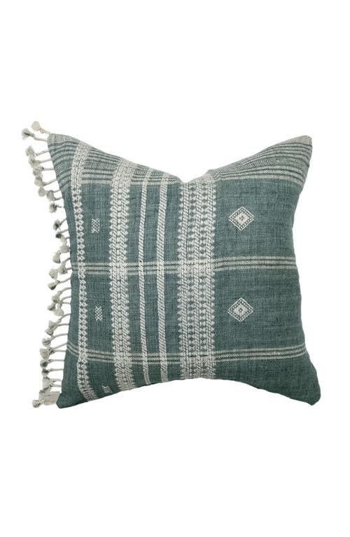 Linen & James Brea Dusty Blue Indian Wool Pillow Cover In Dusty Blue