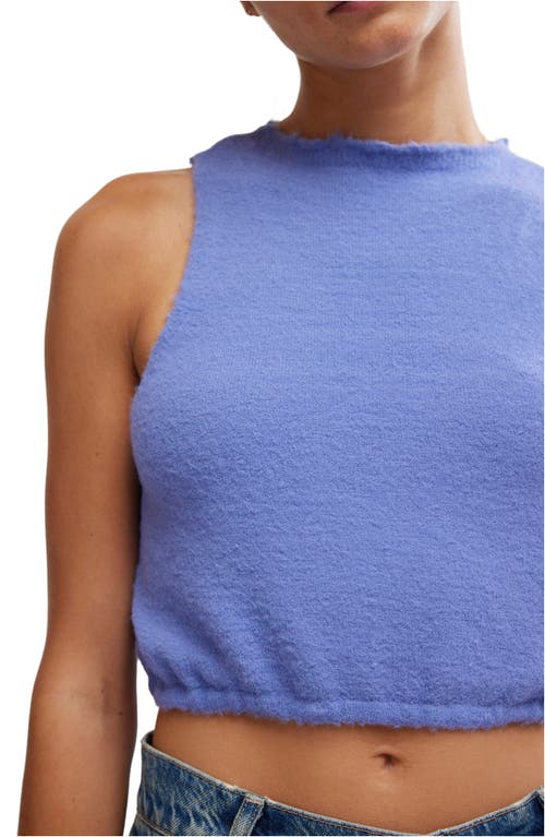 Free People Warm Fluff Crop Sweater Tank In Periwinkle