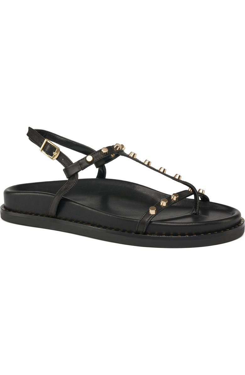 Grace Footwear Kos Studded T Stap Sandal, Main, color, Black