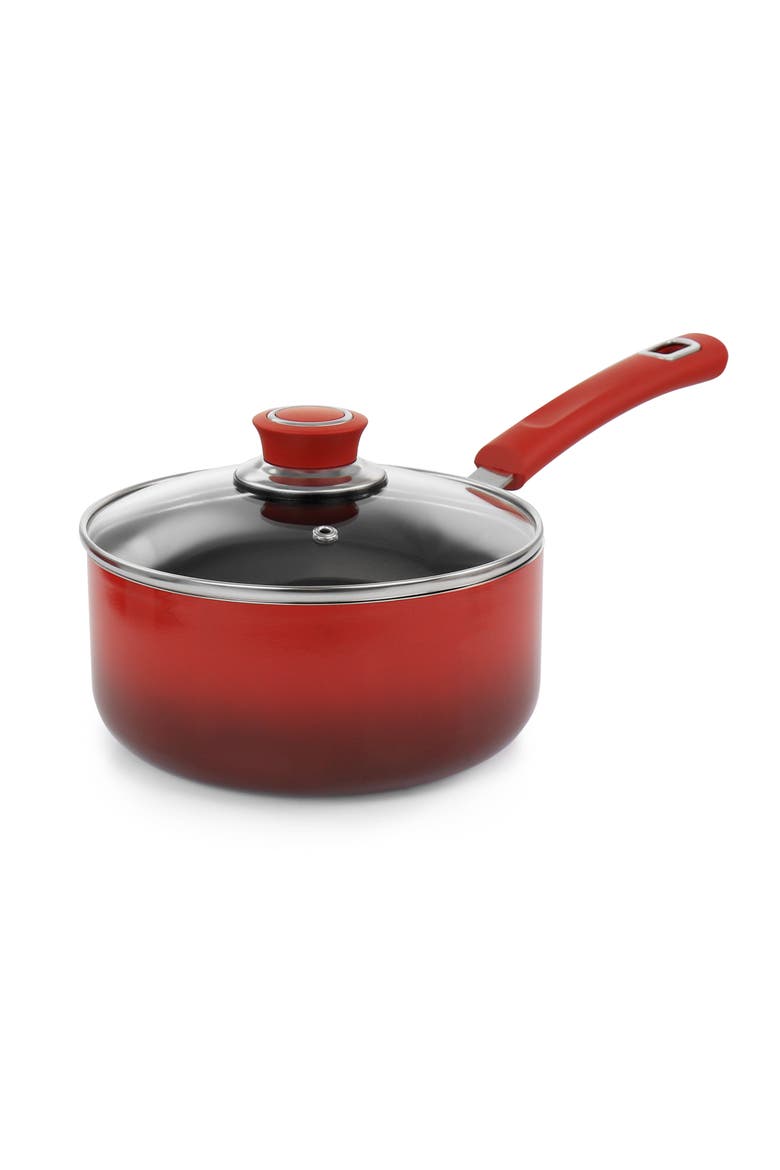 7 Piece Non Stick Aluminum Cookware Set, Alternate, color, Red