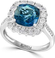 EFFY Sterling Silver London Blue Topaz & Diamond Ring - 0.24ct.