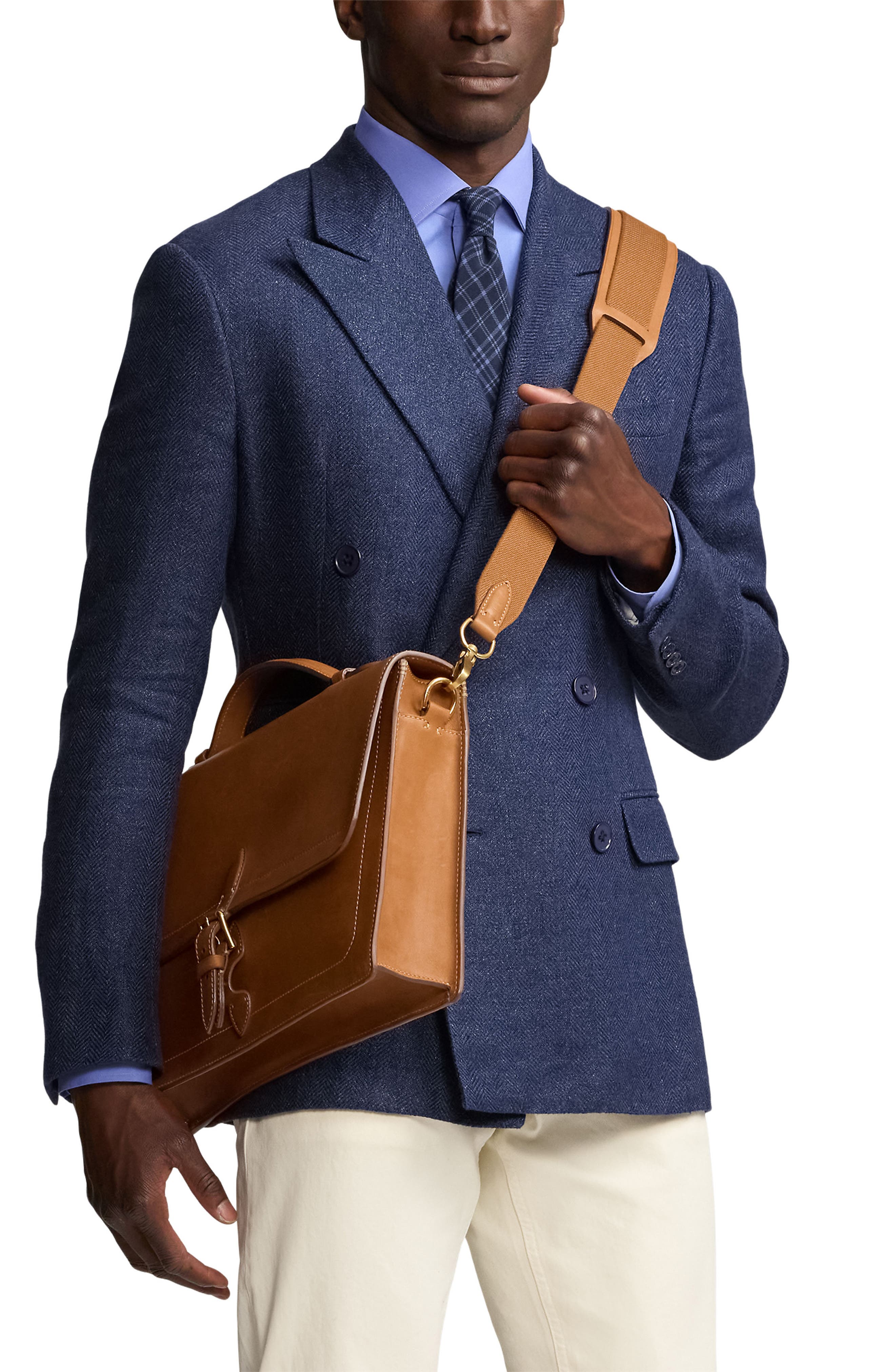 Ralph Lauren Purple Label Bedford Calfskin Leather Briefcase, Alternate, color, 