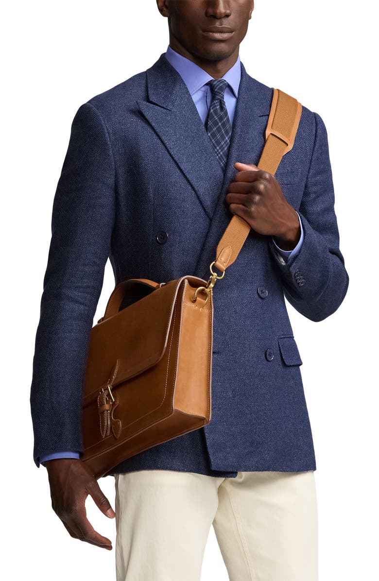 Ralph Lauren Purple Label Bedford Calfskin Leather Briefcase, Alternate, color,