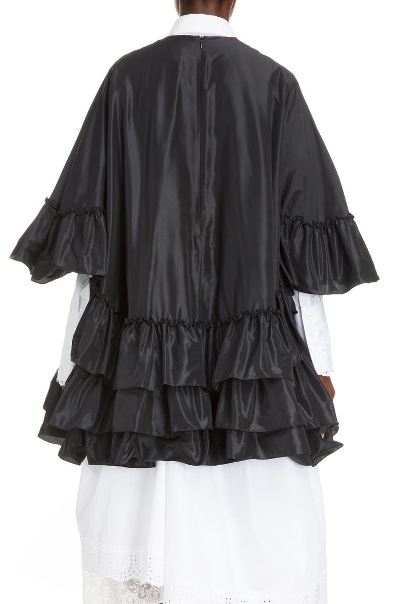 Simone Rocha Tiered Ruffle Taffeta Top, Alternate, color,