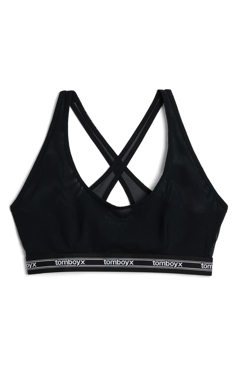 TomboyX Powermesh Bralette, Alternate, color, Black