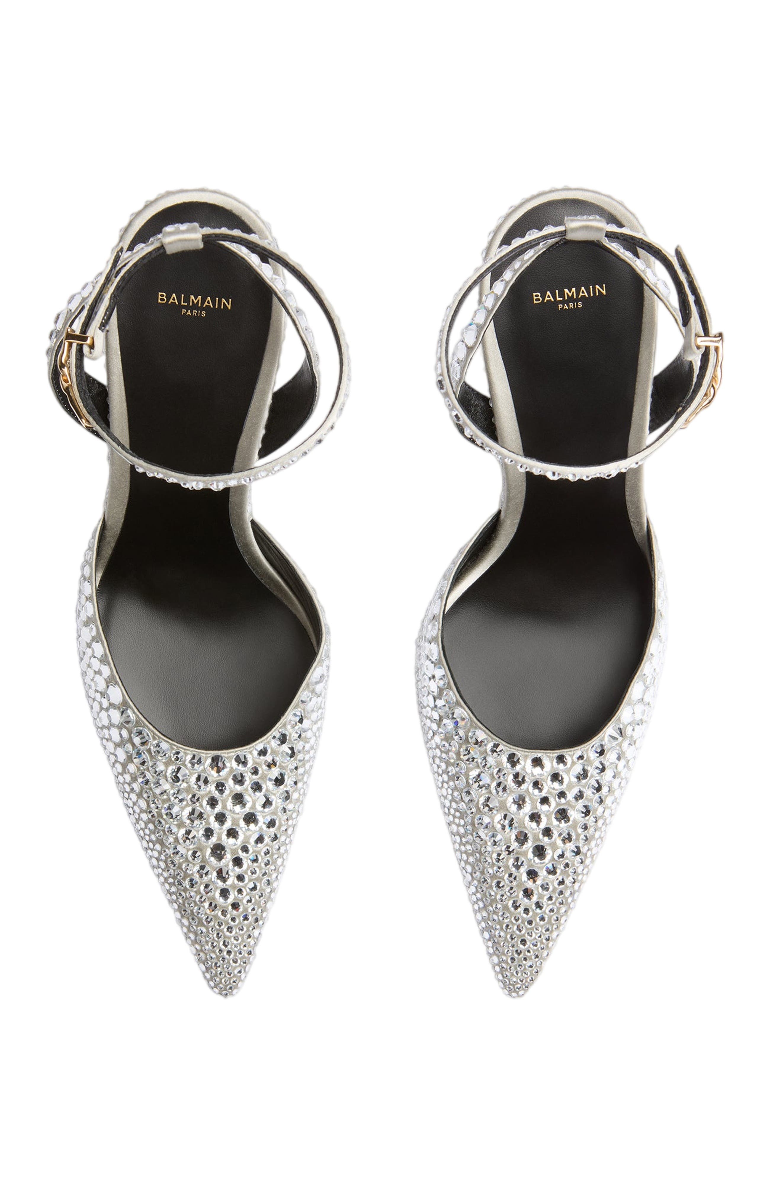 Strappy Satin Courts with Crystals, Alternate, color, Silver