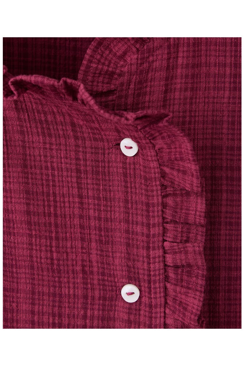 Ruffle Wrap Top, Alternate, color, BURGUNDY