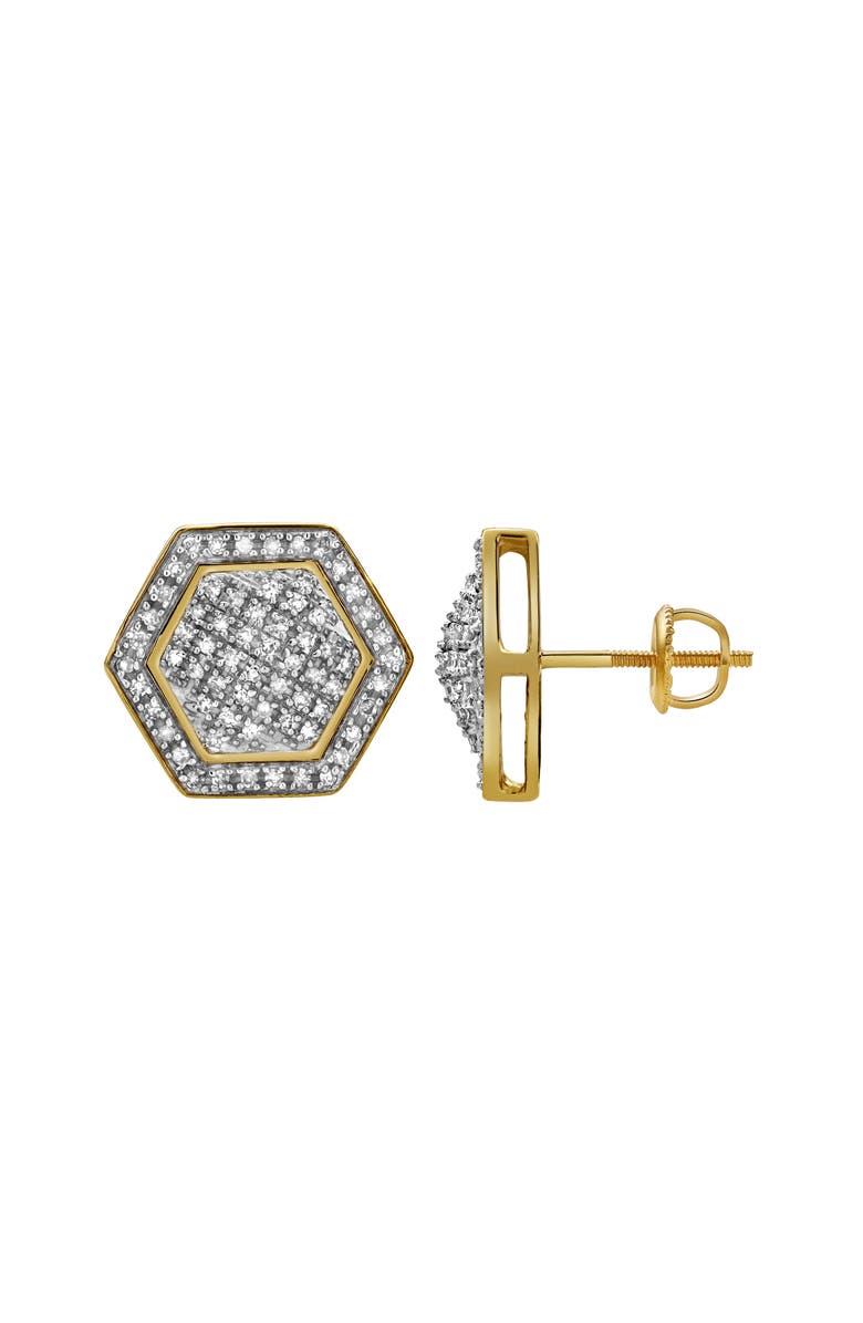 LuvMyJewelry Anseio 10K Yellow Gold Diamond Unisex Earrings - 0.44 Cts, Main, color, 10K Yellow Gold