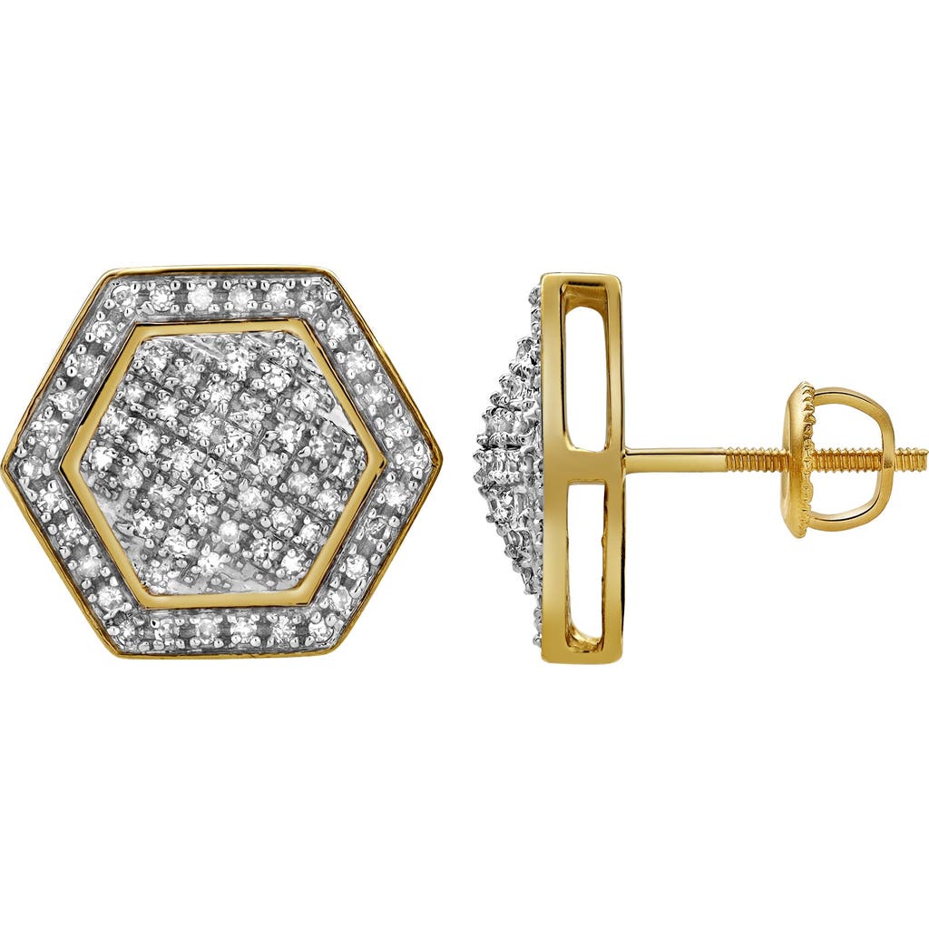 Luvmyjewelry Anseio 10k Yellow Gold Diamond Unisex Earrings In 10k Yellow Gold