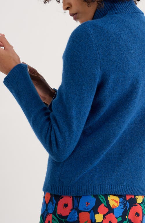 Seasalt Cornwall Cloud Chasing Turtleneck Wool Blend Sweater In Blue