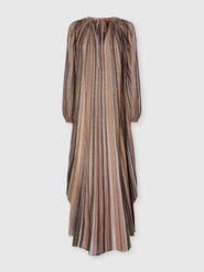Missoni Long Caftan In Ribbed Viscose Lamé With Wide Sleeves