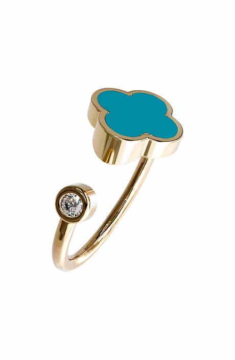 GABI RIELLE Clover Oven Band Cuff Ring